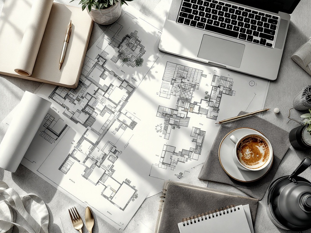 Architectural plans and marketing materials
